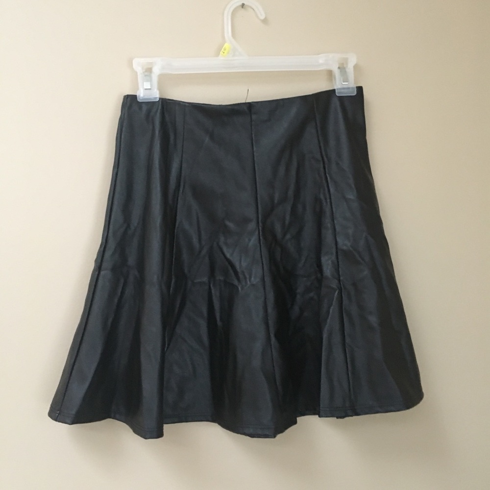 Charlotte Russe Faux Leather Skater Skirt Small